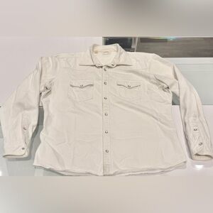 SUITSUPPLY Off-white Western Thick Twill Shirt XL